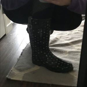 Polka dot rain boots